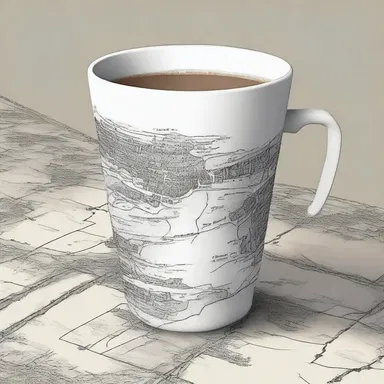 The protagonist in the novel found a concealed map engraved on the bottom of a cup.