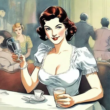 In the novel, the protagonist poured herself a cup of punch from the pitcher during the party.