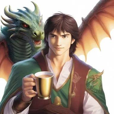 In a land of magic and dragons, the hero drank from a cup that granted him eternal youth.