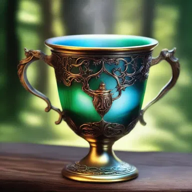 The enchanted cup in the fantasy novel could refill itself with any drink you desired.