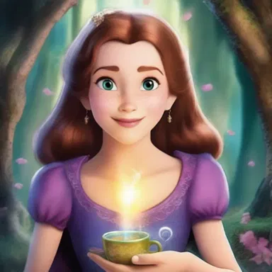 The main character's magical powers were activated when she drank from the enchanted cup.