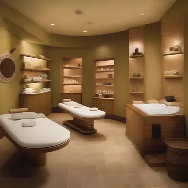 The modern spa center incorporated unique cupping stations into its interior design.