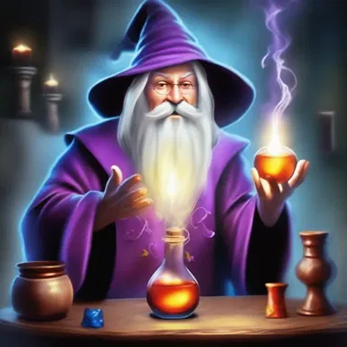The wizard cupped his hands and conjured a magical potion.