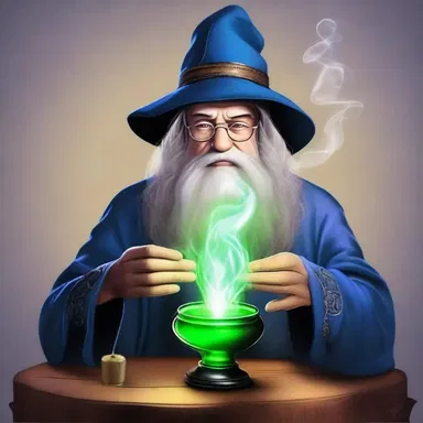 The wizard cupped his hands and conjured a magical potion.