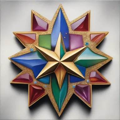 The artist used a variety of gemstones to create a breathtaking painting featuring an asterism as its focal point.