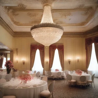 The grand chandelier hanging from the ceiling added a touch of elegance to the ballroom, reminiscent of the exquisite fraises commonly used in 16th-century architectural designs.