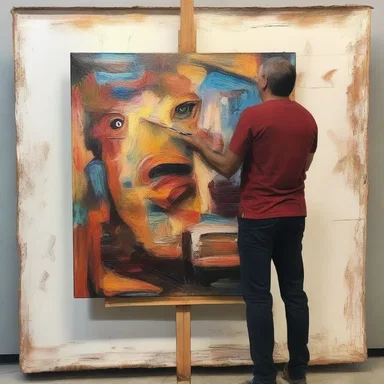 The artist painted a masterpiece that will be showcased in a gallery by and by.