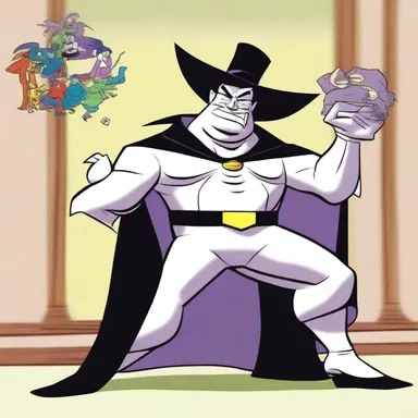 The villain in the cartoon mocked the protagonist derisorily, making fun of their efforts to save the day.