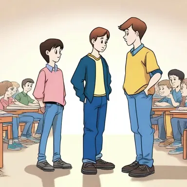 The bully in the movie spoke derisorily to the shy protagonist, humiliating them in front of their classmates.
