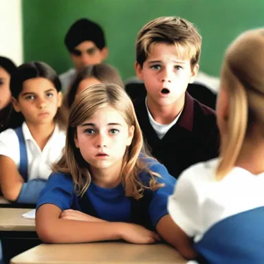 The bully in the movie spoke derisorily to the shy protagonist, humiliating them in front of their classmates.