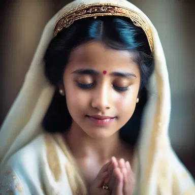 She prayed with so much passion and devotion that tears of joy started to spill out from her eyes.