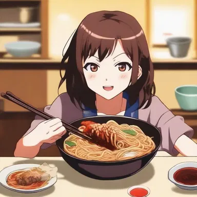 In the anime series, the protagonist made delicious noodles using hoisin sauce.