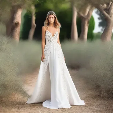 The designer incorporated phylloclades into the dress design, giving it a unique and leafy look.