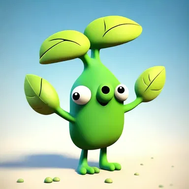 The animated character had phylloclades on its head instead of typical leaves, adding a whimsical touch to its appearance.