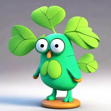 The animated character had phylloclades on its head instead of typical leaves, adding a whimsical touch to its appearance.