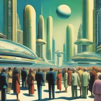 In the futuristic city depicted in the science fiction novel, there were gatherings called minglings, where people from various planets met and shared ideas.