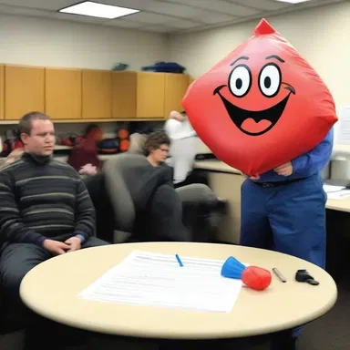 He spent his entire salary on a whoopee cushion, just for a practical joke on his co-workers.