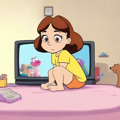She spent her entire weekend binge-watching cartoons from her favorite animated series.