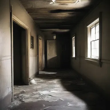 As I walked through the haunted house, I could feel an eerie presence spending the atmosphere.