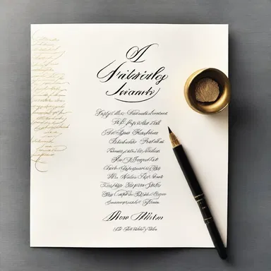 The renowned calligrapher was commissioned to create beautifully handwritten invitations for the book launch.