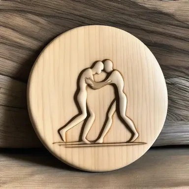 As a romantic gesture, he carved a miniature discus out of wood for his partner.