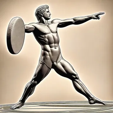 In ancient Greek mythology, the god Apollo supervised the discus event during the Olympic Games, rewarding the participants with the strength and skill to throw the discus as far as possible.
