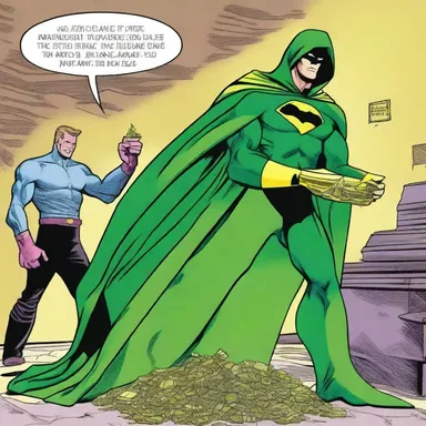 In the latest issue of the superhero comic, the villain attempted to steal a rare artifact made of green gold.