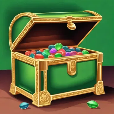 The renowned author described the treasure chest in his novel as adorned with precious gems, including green gold accents.