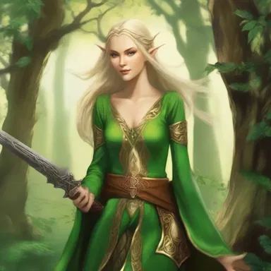 In the magical land of Elvenwood, the elves possess the ability to create powerful weapons from green gold.