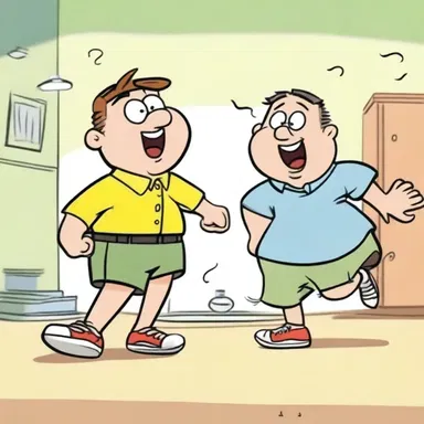 The mischievous character's pranks exasperated his friends in the cartoon, causing them to chase him around.