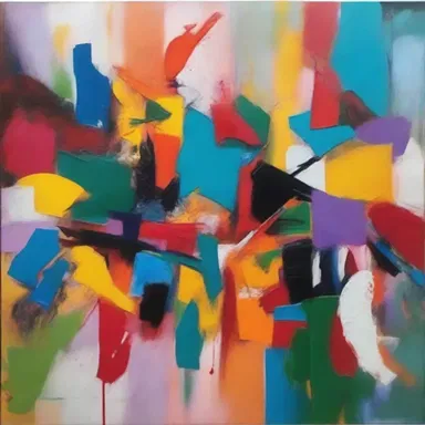 The abstract painting, with its vibrant colors and chaotic composition, was created to exasperate the viewers and evoke strong emotions.