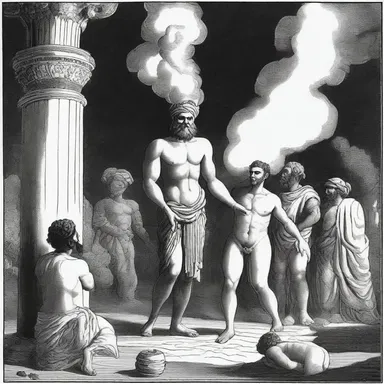 According to the ancient legend, the god of fire used an incendiary bomb to punish the humans.