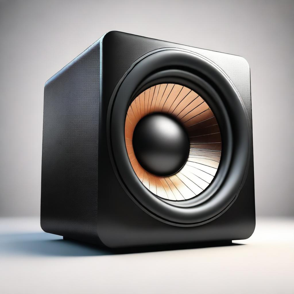 This is a high-quality digital art image featuring a giant subwoofer