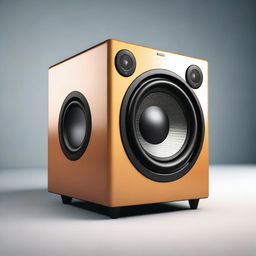 This is a high-quality digital art image featuring a giant subwoofer