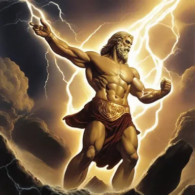 Hereupon, Zeus hurled his lightning bolt, unleashing his wrath upon the earth.