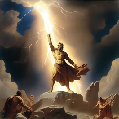 Hereupon, Zeus hurled his lightning bolt, unleashing his wrath upon the earth.