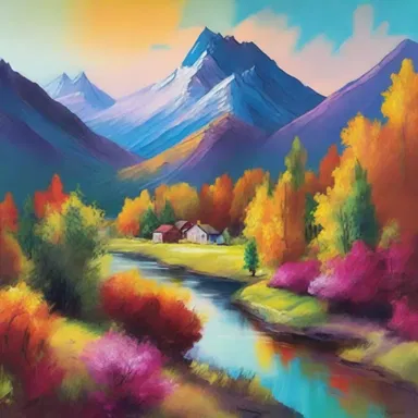 The artist, inspired by nature's beauty, decided to paint a breathtaking landscape, and hereupon, used vibrant colors to capture its essence.