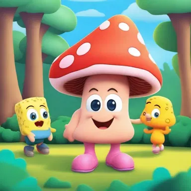 In the cartoon, the lovable characters went on a quest to find the rare sponge mushroom that held magical powers.