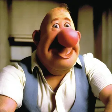 In the film, the actor's prosthetic potato nose helped transform him into a completely different character.