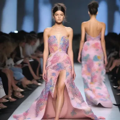 The designer's choice of fabric for this dress was irritating, as it caused itching and irritation on the model's skin during the fashion show.