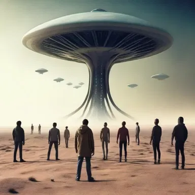 In the science fiction novel, the ratio of humans to aliens was 10 to 1.