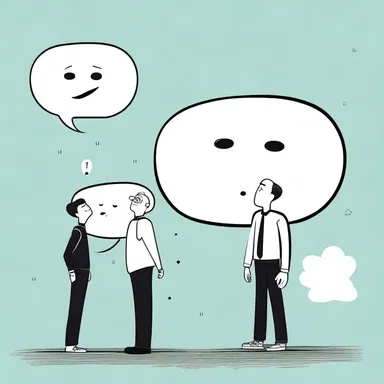 The artist cleverly used the ratio of speech bubbles to illustrations to convey the character's emotions.