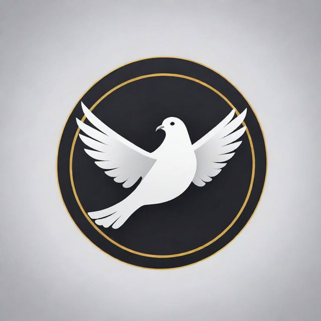 Design a clean, stylish logo with a contented dove, embodying the happiness and freedom associated with MERPATI E-Sport. The style should reflect modern elegance.