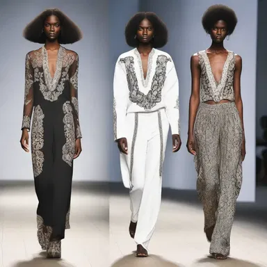 The designer's collection featured homiletic motifs, conveying a message of spirituality and introspection through fashion.