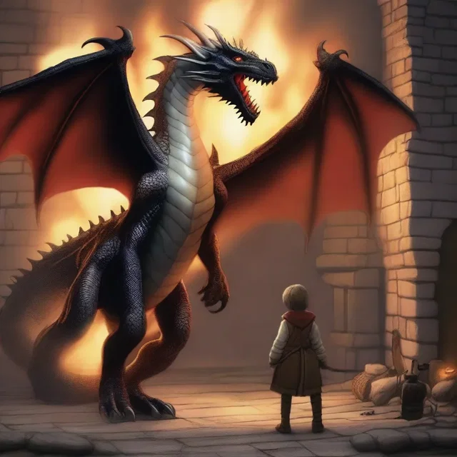 In the medieval kingdom of Eldoria, the white-livered stable boy trembled at the sight of the fire-breathing dragon.