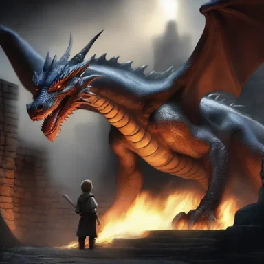 In the medieval kingdom of Eldoria, the white-livered stable boy trembled at the sight of the fire-breathing dragon.