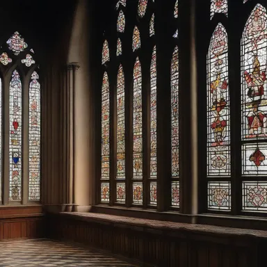 The posh church was adorned with exquisite stained glass windows.