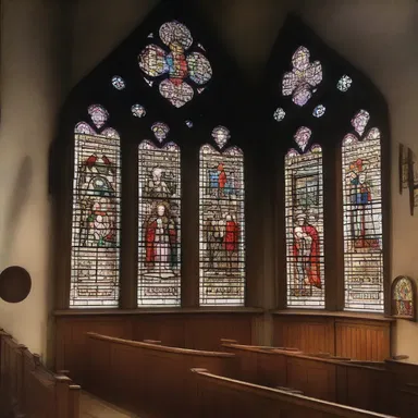 The posh church was adorned with exquisite stained glass windows.