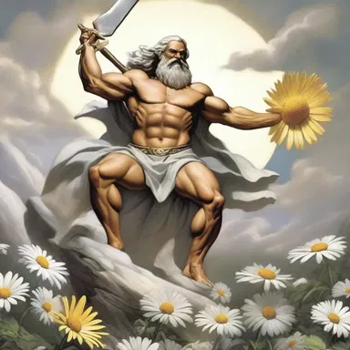 In Greek mythology, Zeus used a daisy cutter to defeat the Titans and establish his rule as the king of the gods.