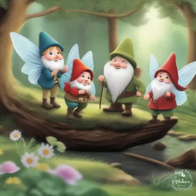 In the magical land of Elrondia, the fairies and gnomes love to lark about, creating mischief and laughter wherever they go.